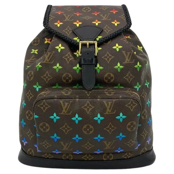 OOAK Louis Vuitton Hand Painted Leather Wrapped Montsouris GM Backpack - Picture 1 of 16